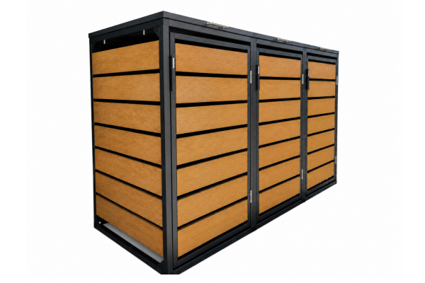 ZABUDOWA ŚMIETNIKOWA 3x240L kolor DREWNO